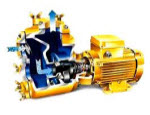 Self-priming centrifugal pump with an integral check valve.&nbsp;